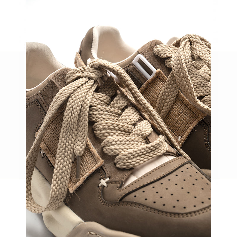 Shoes Men's Casual Versatile Patch Leather Vintage Footwear Workout St