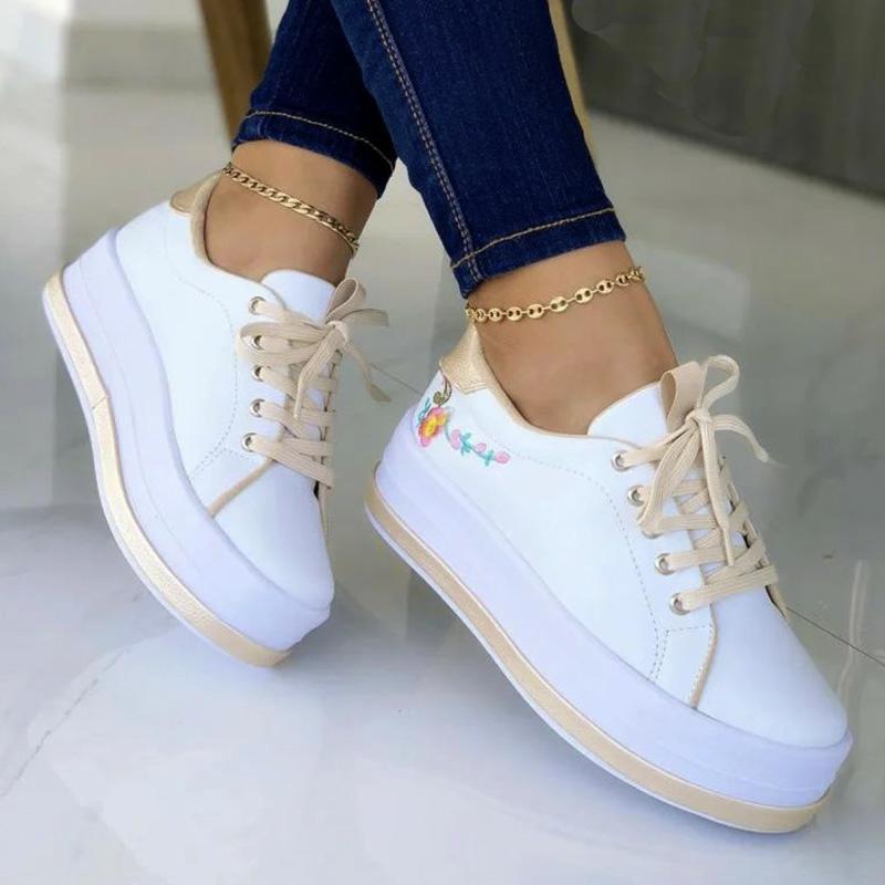 Shoes Women's Round Toe Platform Low Top Casual Footwear Design Style