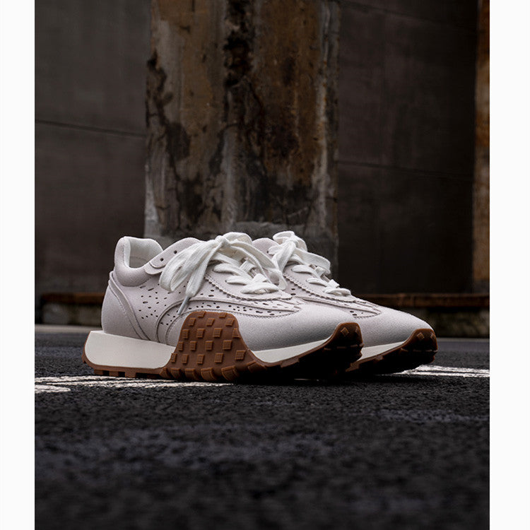 Sneakers Retro Niche Thick-soled Jogging Casual Color-blocking Comfort