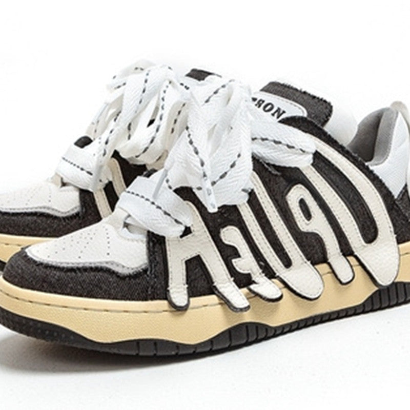 Sneakers Men's And Women's Casual Sports Thick Bottom Alphabet Retro