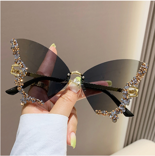 Diamond Butterfly Sunglasses Shades Sunlight Protection Style Design