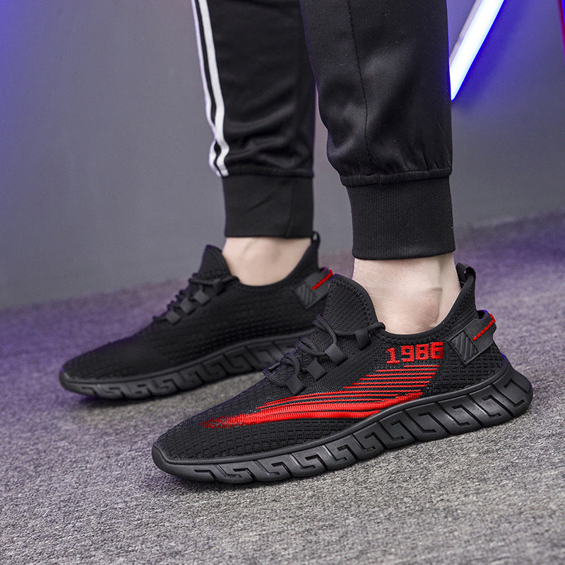 Shoes Flying Woven Breathable Running Men's Sports Footwear Design Sty