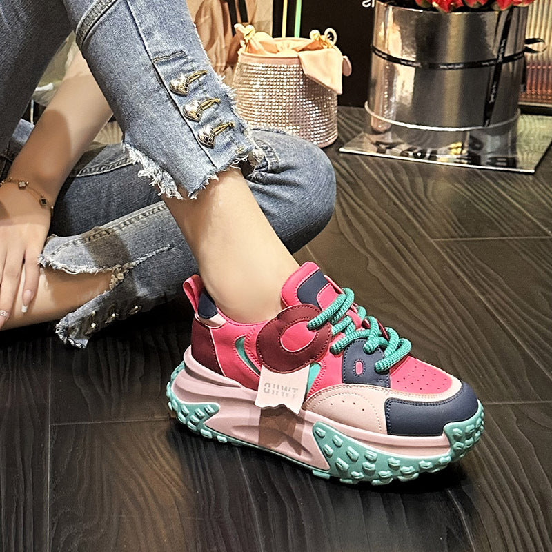 Shoes Thick-soled Leather Sports Casual Breathable Footwear Design Sty