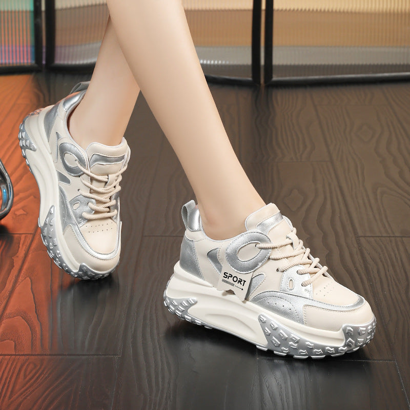Shoes Thick-soled Leather Sports Casual Breathable Footwear Design Sty