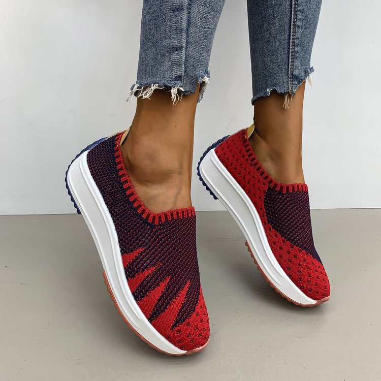 Sneakers Flyknit Breathable Shoes Wedge Footwear Comfort Design Style