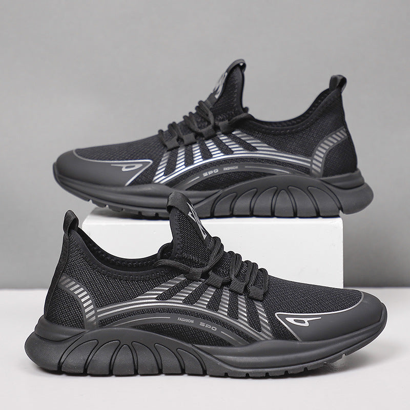 Shoes Men's Fashion Flyknit Casual Breathable Running Footwear Comfort