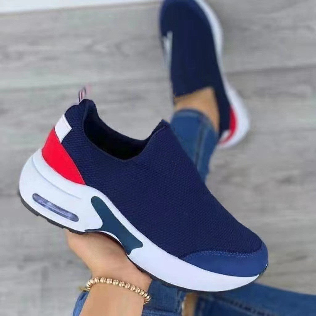Sneakers Women's Fashion Stretch Round Toe Knit Footwear Design tyle