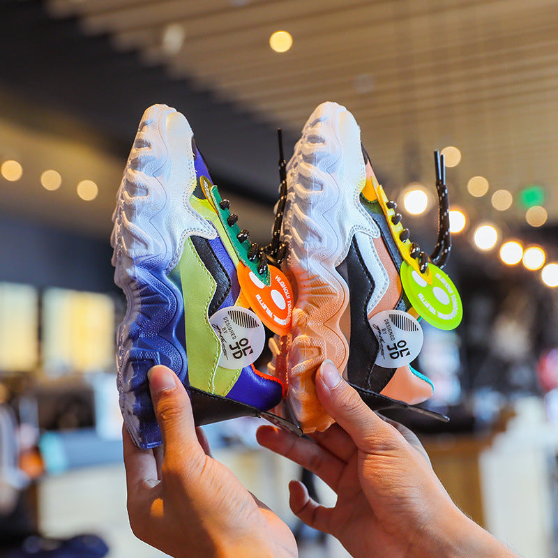 Shoes Colorblock Casual Wave Bottom Sneakers Children's Old Footwear