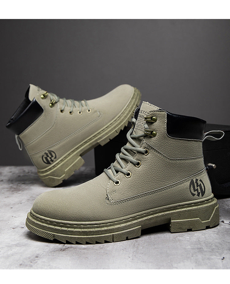 Boots Mens Casual High Top Martin Footwear Walking Hiking Design Stron