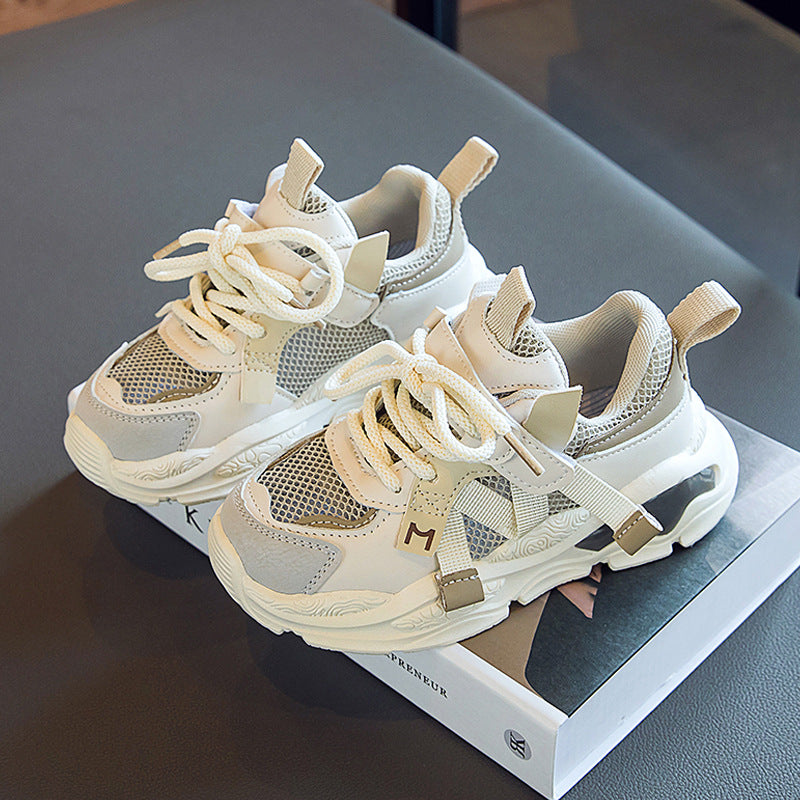 Sneakers Boys Fashion Simple Hollow Mesh Footwear Design Style Kids