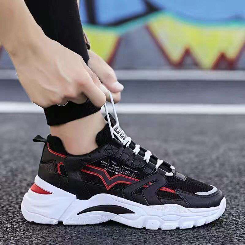 Sneakers All-match Platform Running All Black Footwear Shoes Comfort