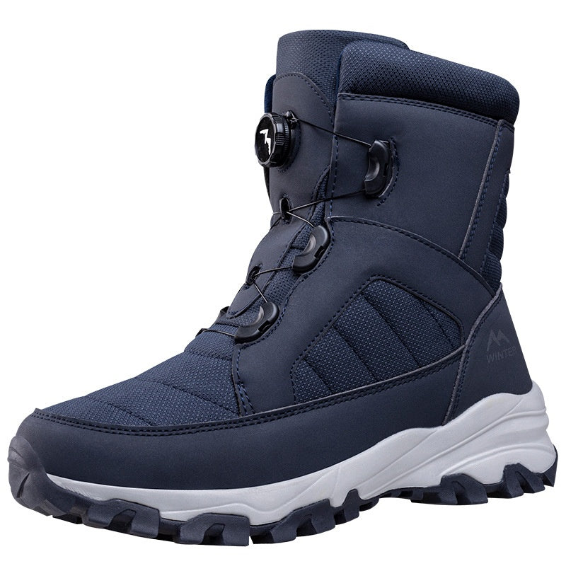 Boots Men's Button Snow Fleece-lined Thickened Women Footwear Design S