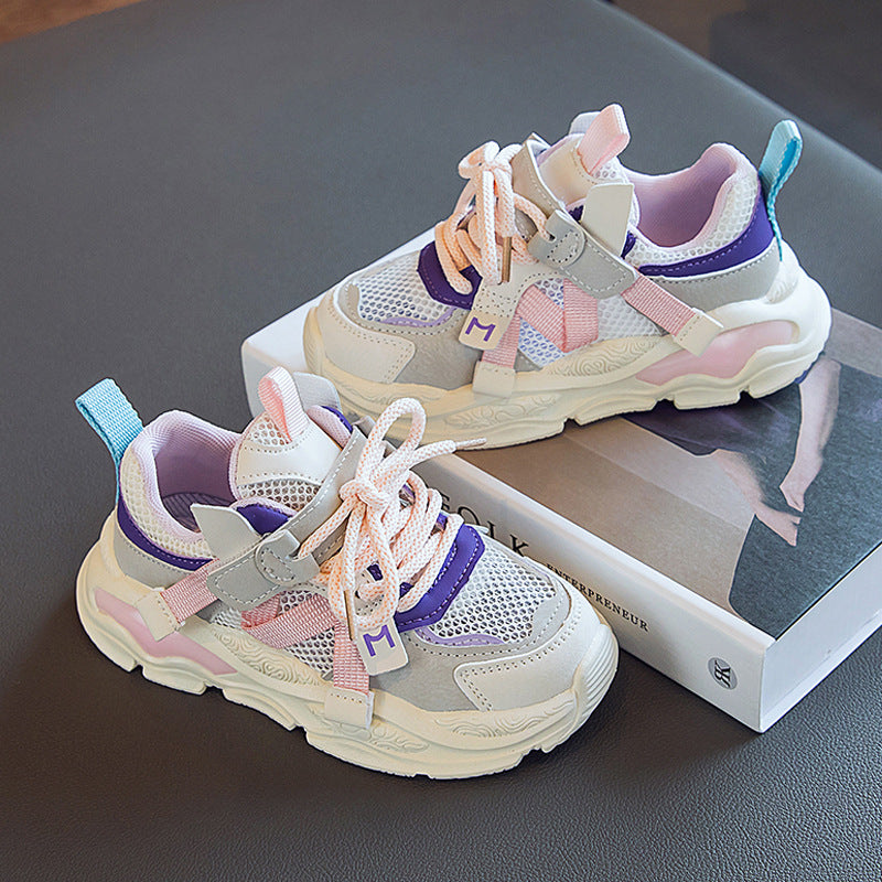 Sneakers Boys Fashion Simple Hollow Mesh Footwear Design Style Kids