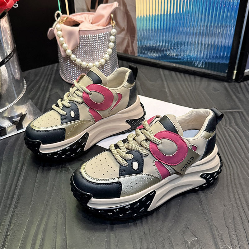 Shoes Thick-soled Leather Sports Casual Breathable Footwear Design Sty