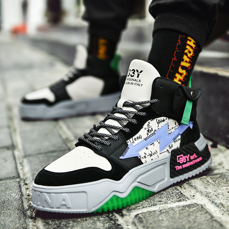 Shoes High-top Shoes Trend All-match Sports Casual Footwear Style Nice