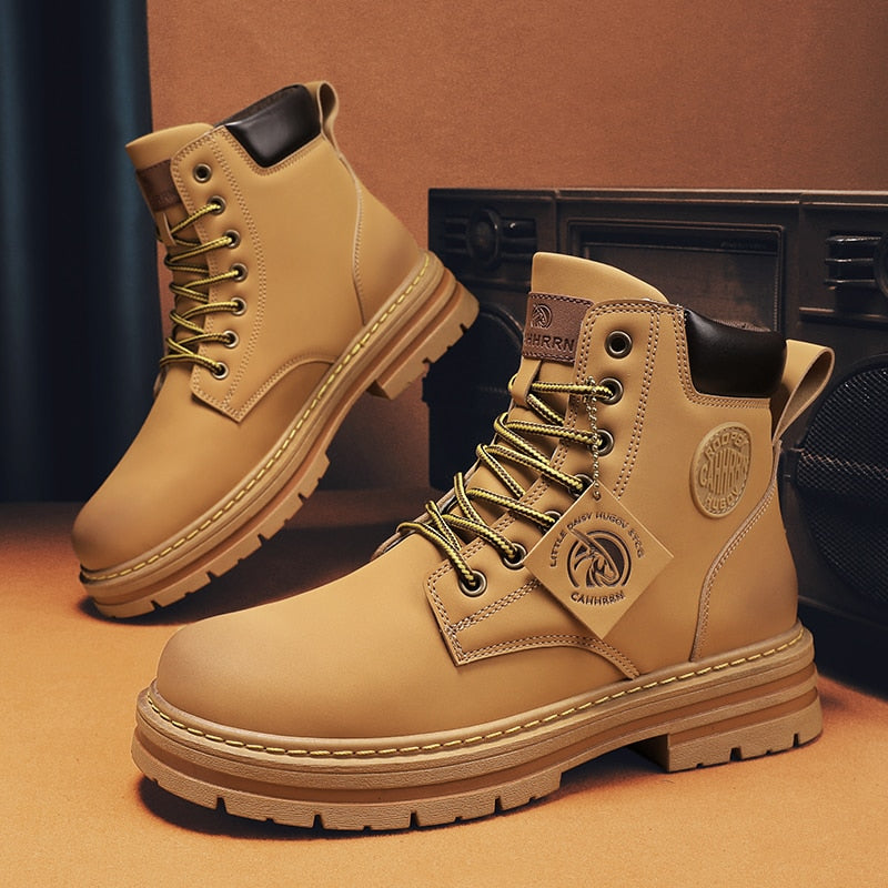 Shoes High Top Boots Men's Leather Footweat Outdoor Work-out Design