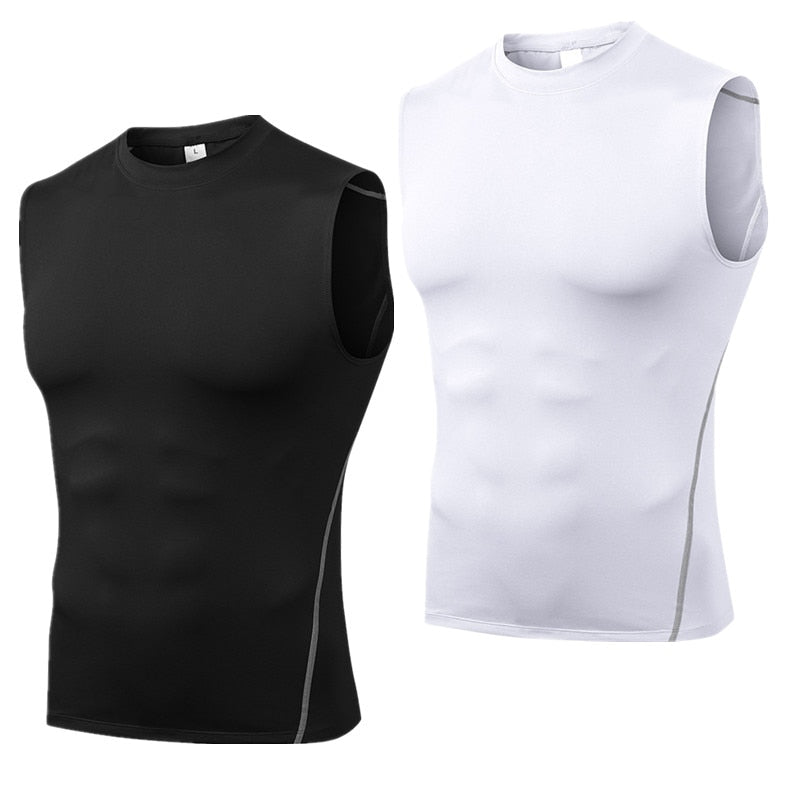 Sport Men Compression Tight Tank Shape Body Beauty Accents Sleeveless