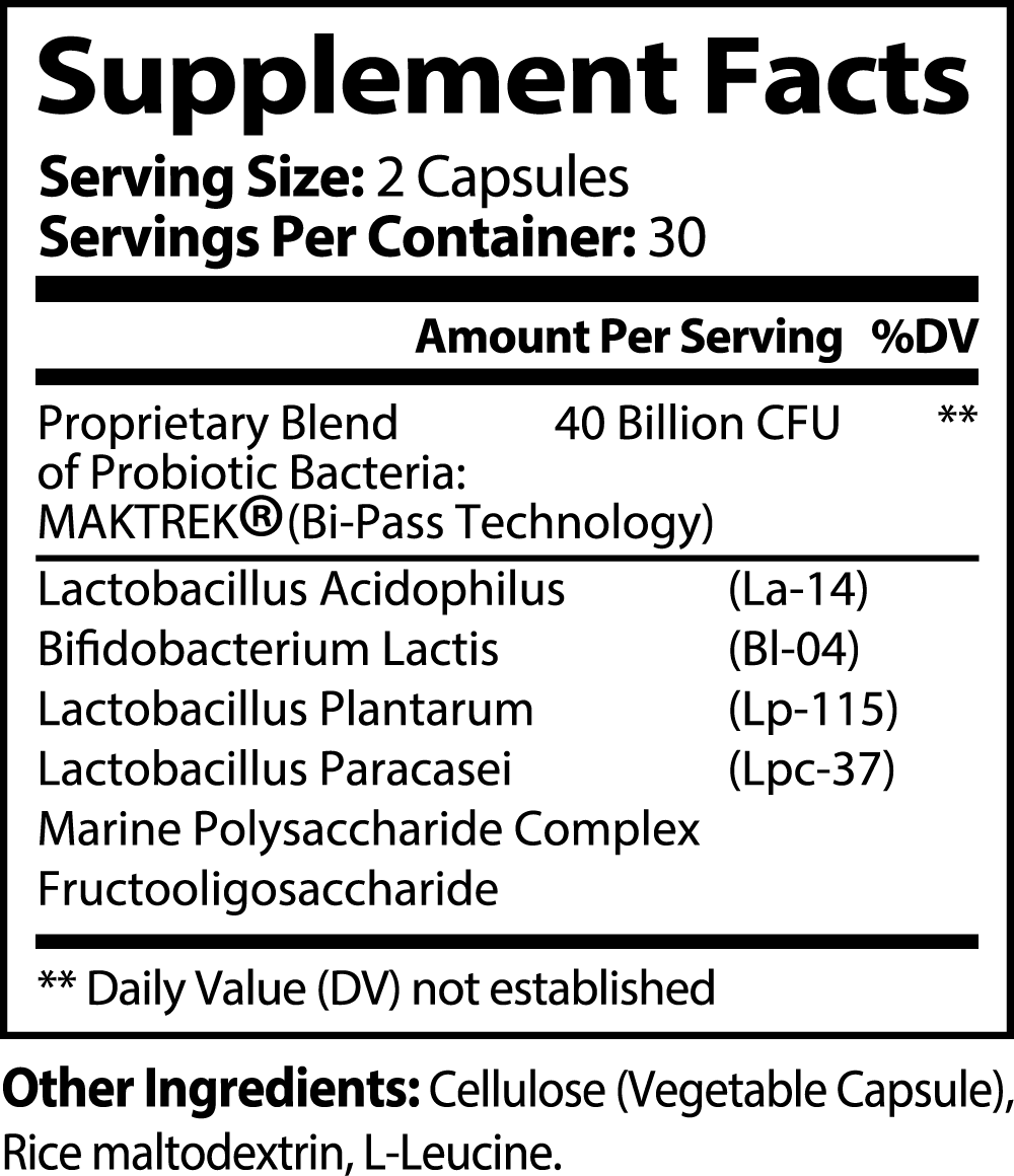 Probiotic 40 Billion with Prebiotics Lactobacillus Acidophilus Lacto