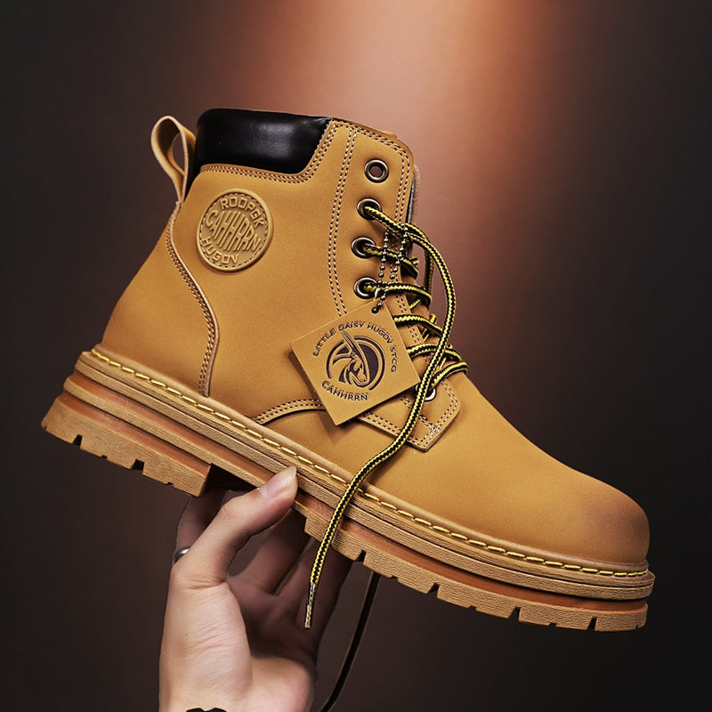 Shoes High Top Boots Men's Leather Footweat Outdoor Work-out Design