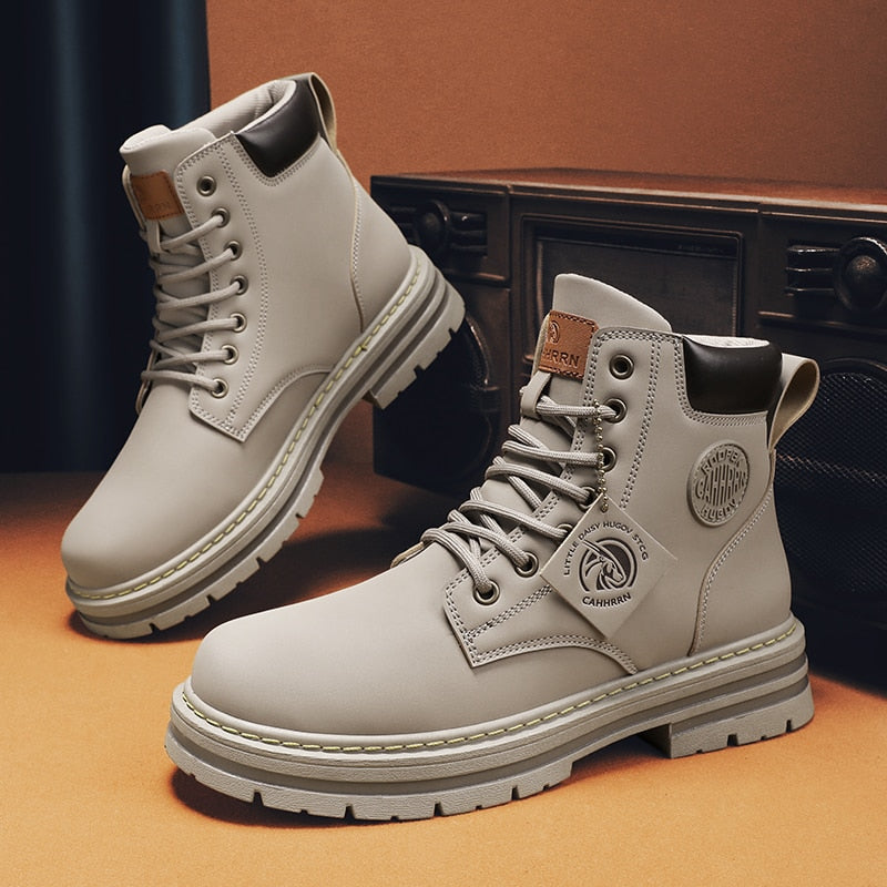 Shoes High Top Boots Men's Leather Footweat Outdoor Work-out Design