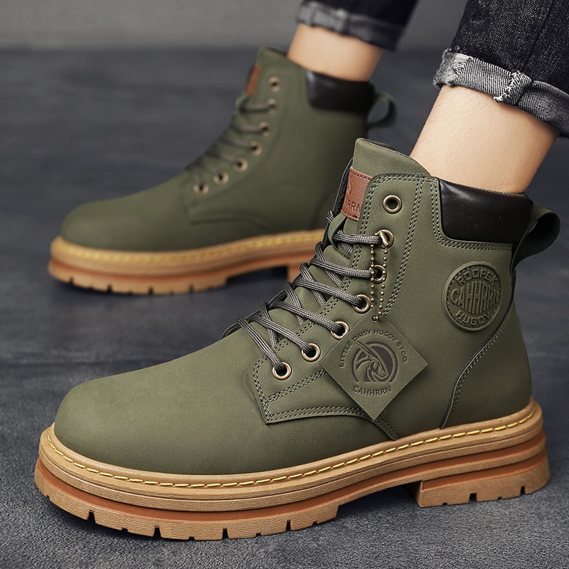 Shoes High Top Boots Men's Leather Footweat Outdoor Work-out Design