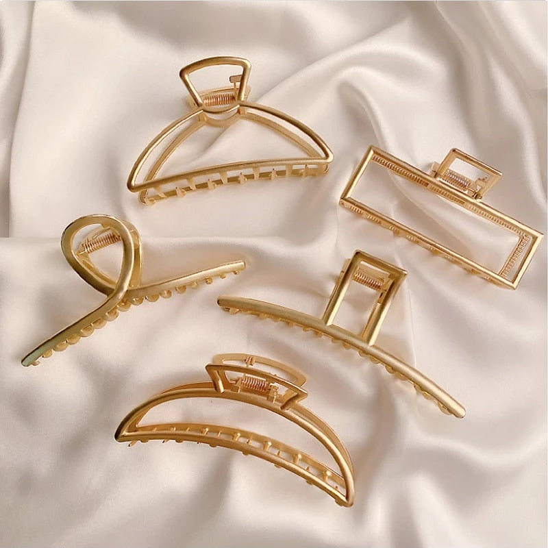 Hair Gold Color Hollow Hair Clips Women Hair Accessories