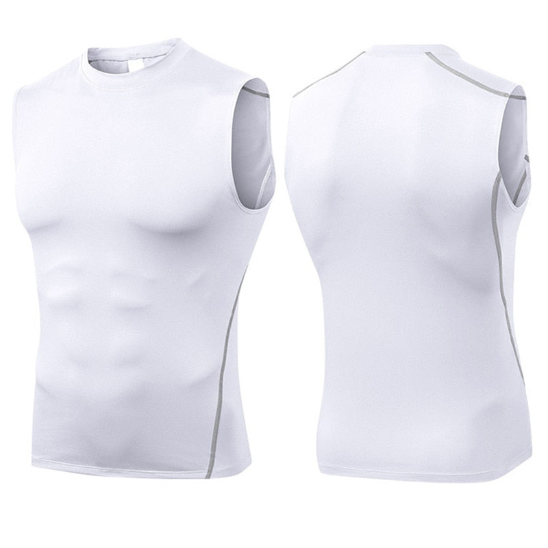Sport Men Compression Tight Tank Shape Body Beauty Accents Sleeveless