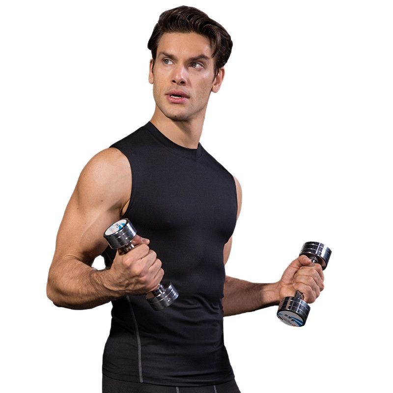 Sport Men Compression Tight Tank Shape Body Beauty Accents Sleeveless