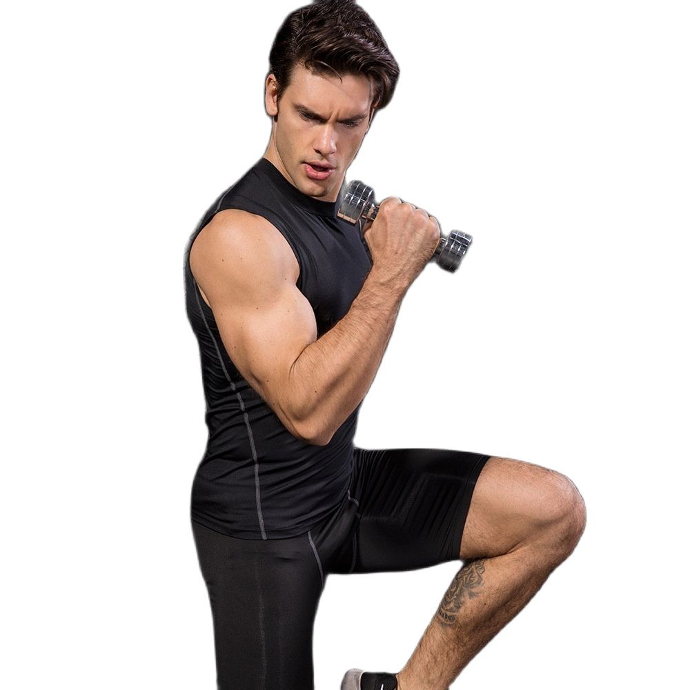Sport Men Compression Tight Tank Shape Body Beauty Accents Sleeveless