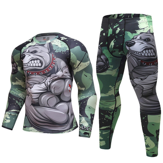 Tracksuit Mens Set 3D Animal Compression T-Shirt Pants Skin Motive SKA
