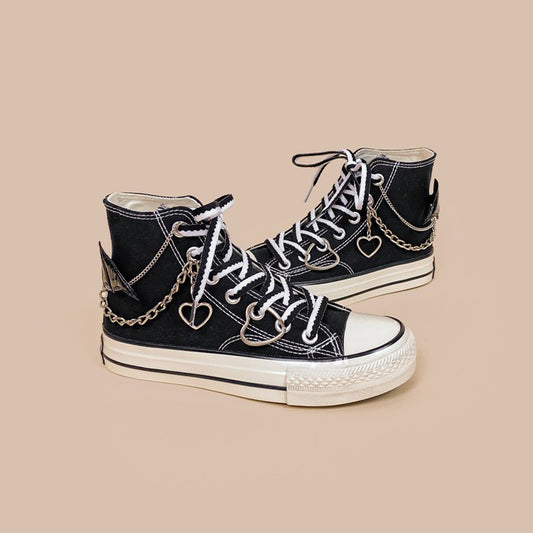 Shoes Handmade High Top Canvas For Women Footwear Design Style Comfort