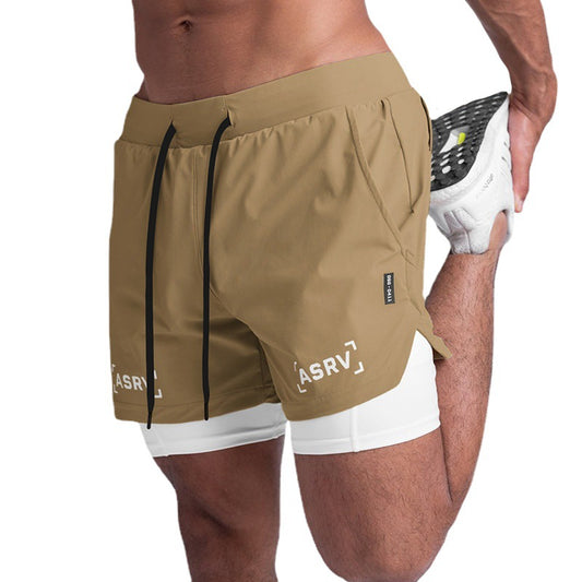 Shorts Wear Summer Sports Men's Fake Two-Piece Quick-Drying Double-Lay