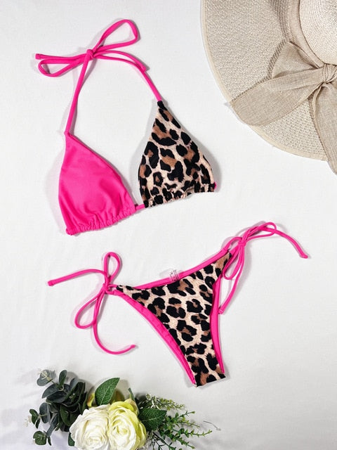 Bikini Ellolace Leopard 2 Piece Set