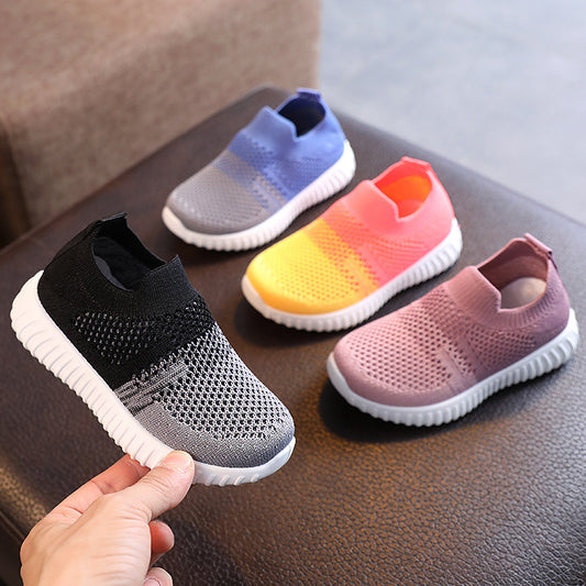 Sneakers Kids Shoes Multicolor Knitted Toddler Baby Casual Footwear   