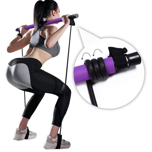 Fitness Yoga Pilates Bar Portable Gym Accessories Sport Elastic 