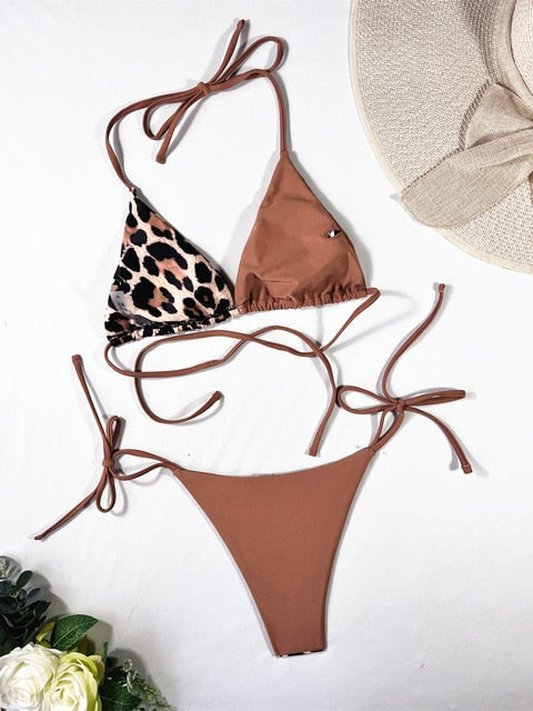 Bikini Ellolace Leopard 2 Piece Set