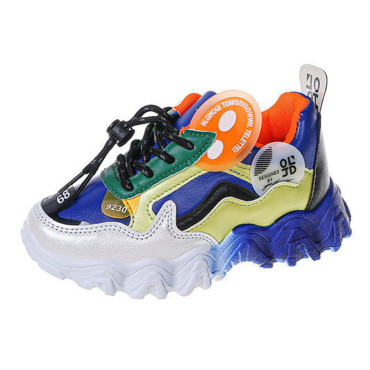 Shoes Colorblock Casual Wave Bottom Sneakers Children's Old Footwear  