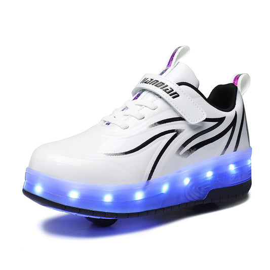 Shoes Light Charging Pulley Single And Double Wheels Illuminated Style