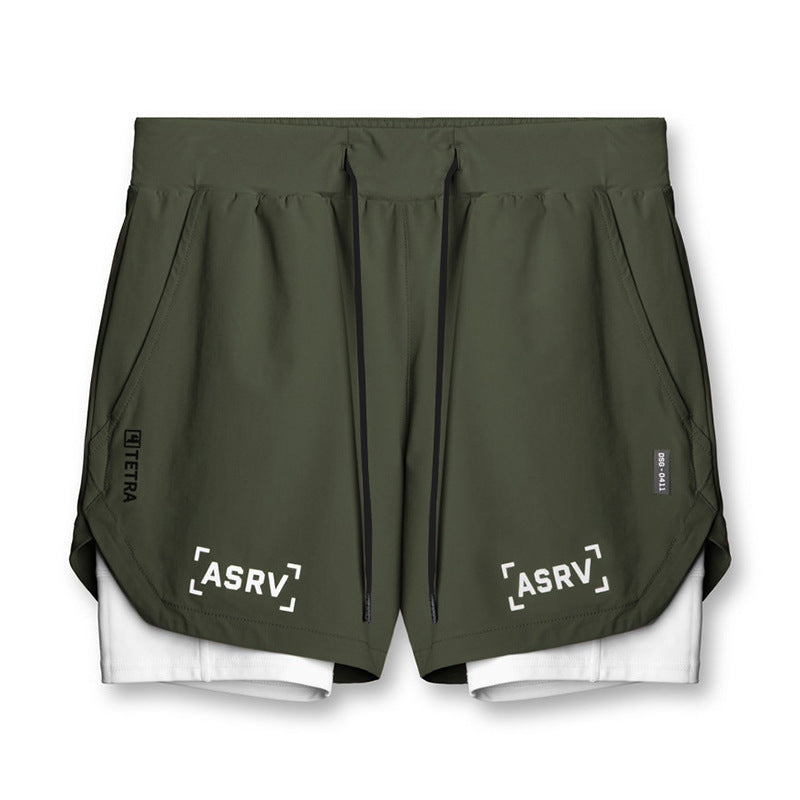 Shorts Wear Summer Sports Men's Fake Two-Piece Quick-Drying Double-Lay
