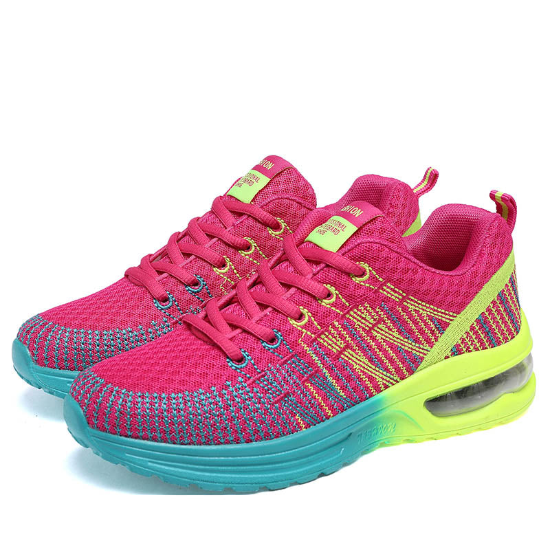 Sport Women Cushion Sports Shoes Outdoor Breathable Rose Mesh Sneakers