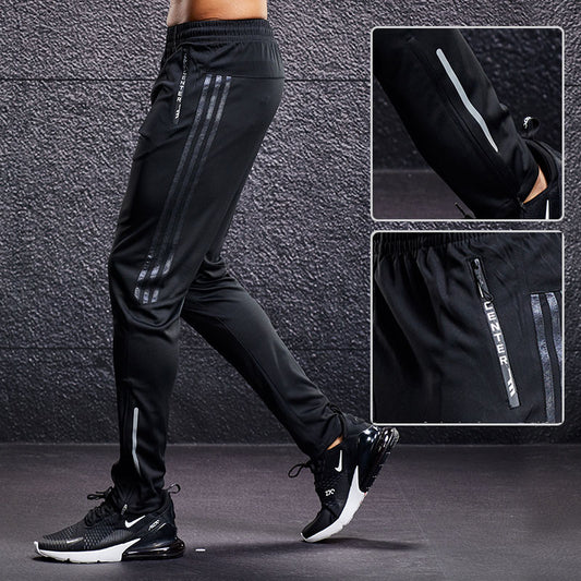 Pants New Sport Men Running Pants With Zipper Pockets Training and Jog