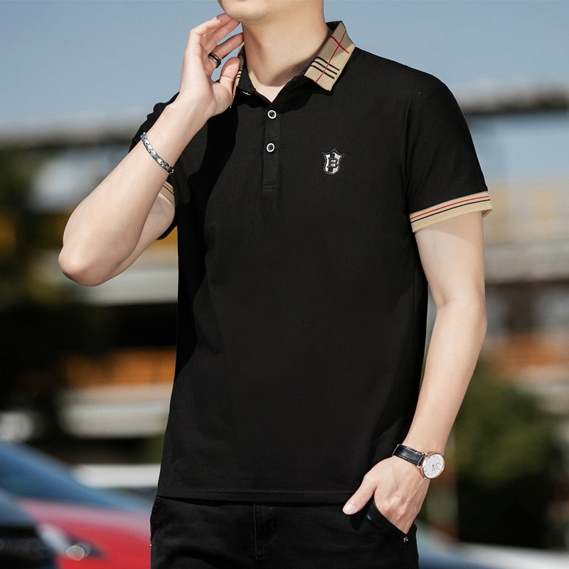 Polo 100% Cotton Breathable Brand Shirts Men's Clothing Summer Style 