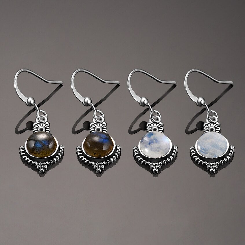 Earrings Bohemian Style Natural Moonstone Drop  Women's Jewelry