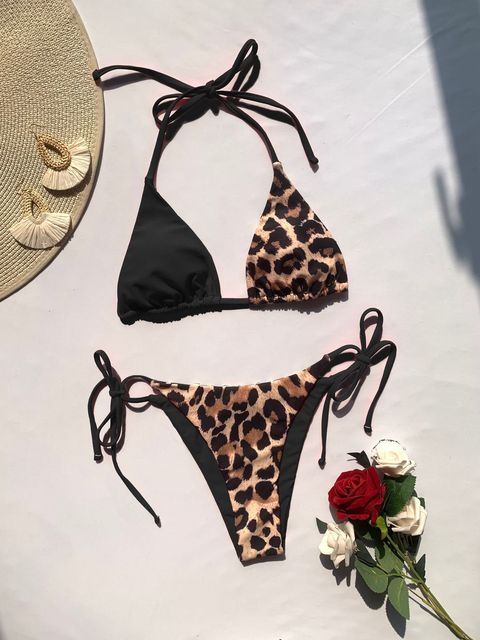 Bikini Ellolace Leopard 2 Piece Set