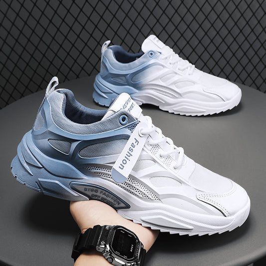 Sneaker Gradient White Shoes Breathable Mesh Thin Footwear Design Styl