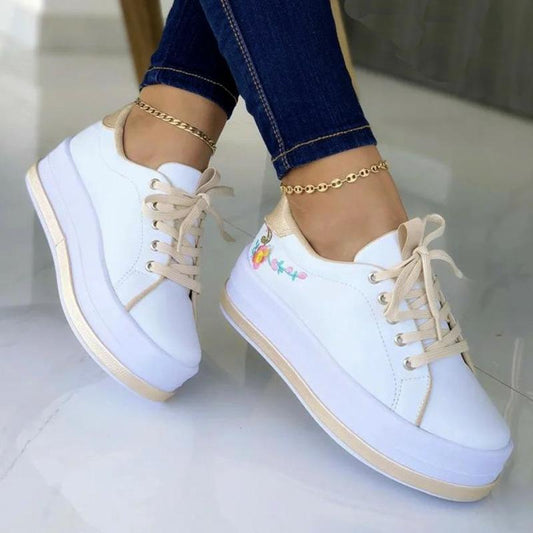 Shoes Women's Round Toe Platform Low Top Casual Footwear Design Style 