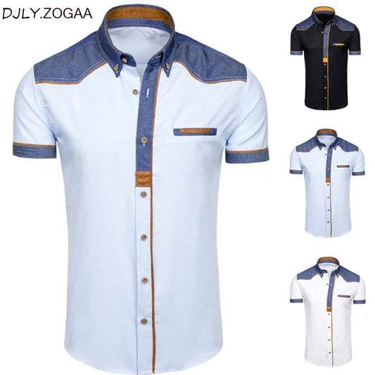 Shirts ZOGAA Men's Fashion Denim Short Sleeve- Comfort Style Design   