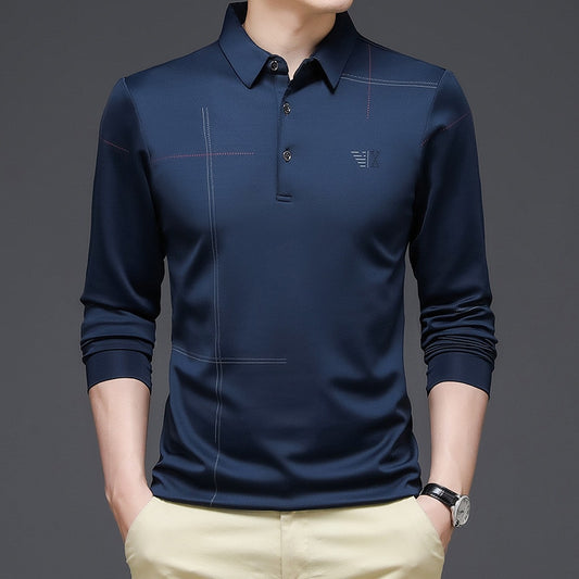 Polo Men Shirt Business Autumn T-shirt Long Sleeve Design Style Wear  