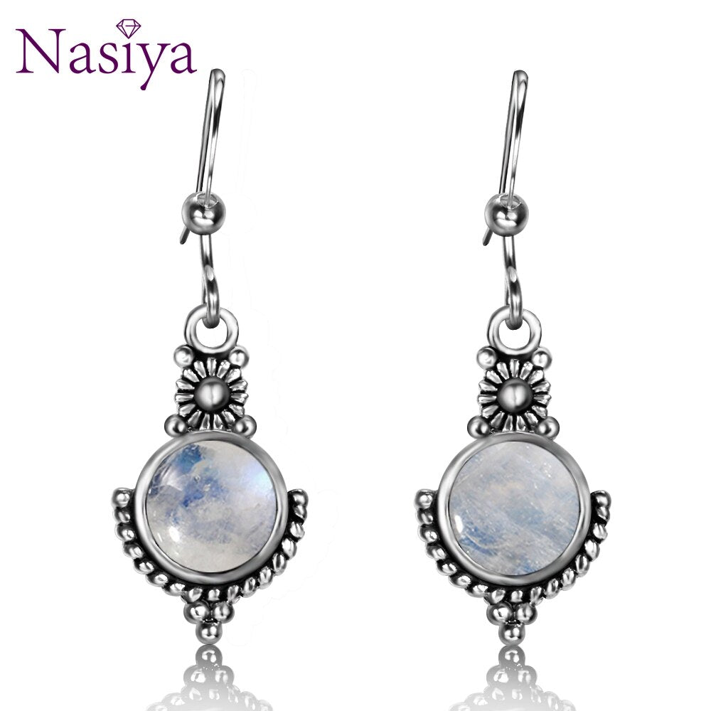 Earrings Bohemian Style Natural Moonstone Drop  Women's Jewelry